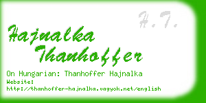 hajnalka thanhoffer business card